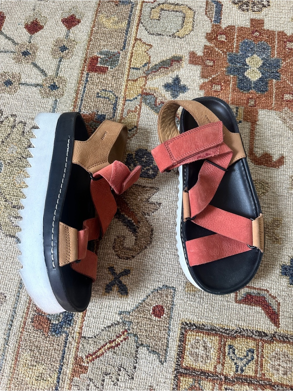 Clarks Ranger Elevated Womens Brown Red Slingback Sandals Shoes sz 9